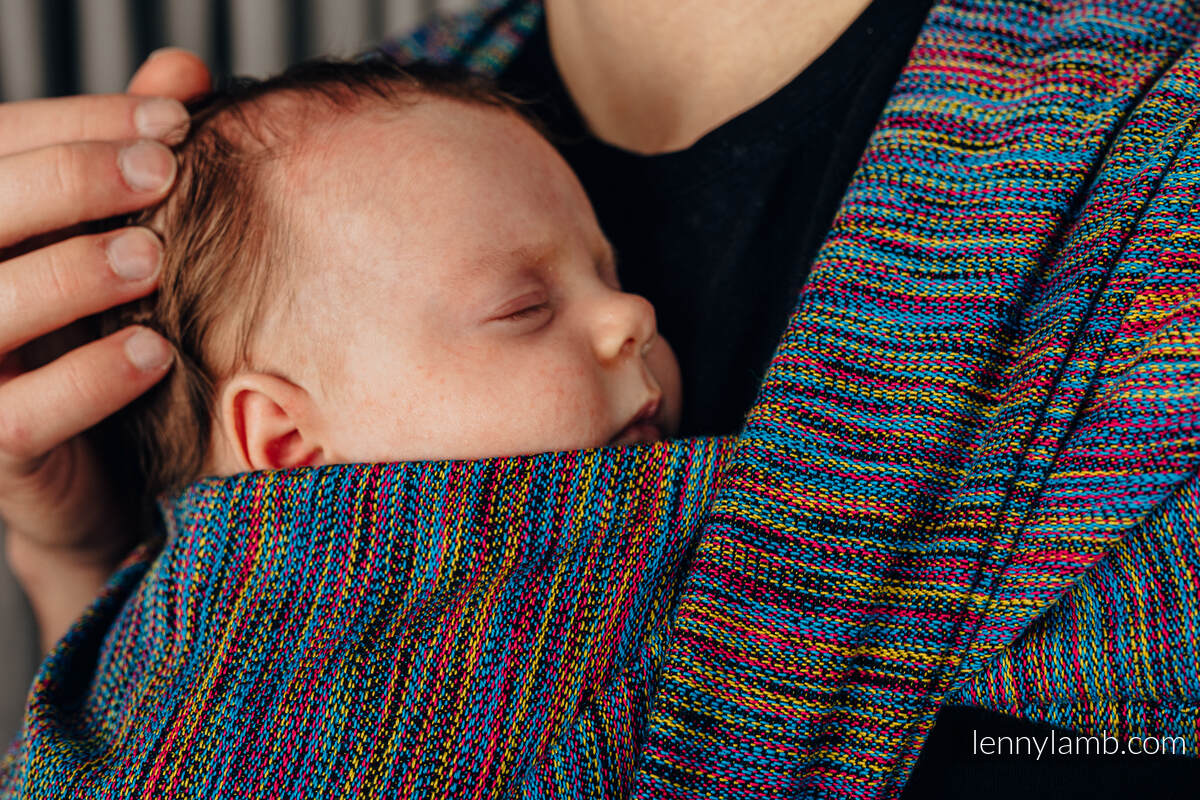Écharpe, jacquard (100% coton) - COLORFUL WIND  - taille XL #babywearing