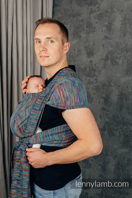 Fular, tejido jacquard (100% algodón) - COLORFUL WIND - talla S #babywearing
