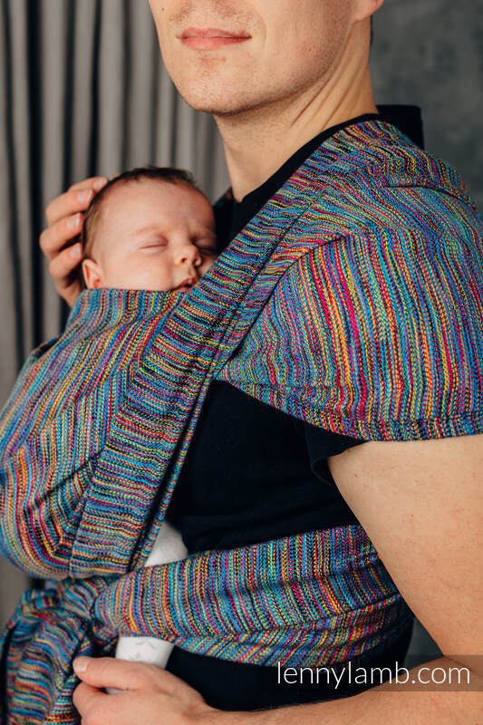 Żakardowa chusta do noszenia dzieci, 100% bawełna - KOLOROWY WIATR - rozmiar XS #babywearing