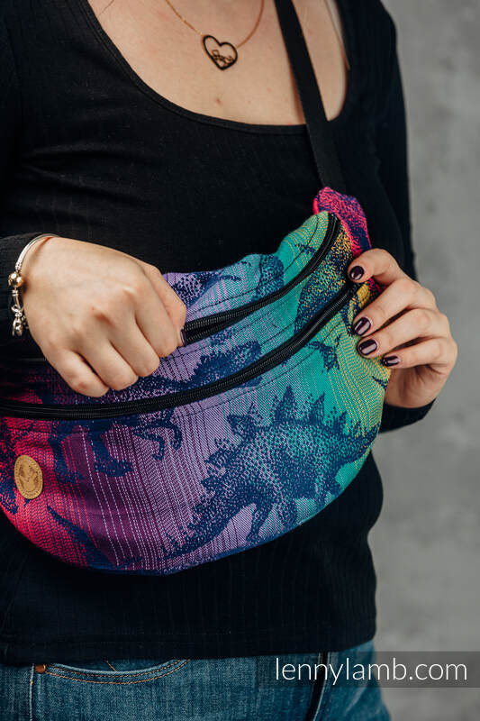 Waist Bag made of woven fabric, size large (100% cotton) - JURASSIC PARK - NEW ERA #babywearing