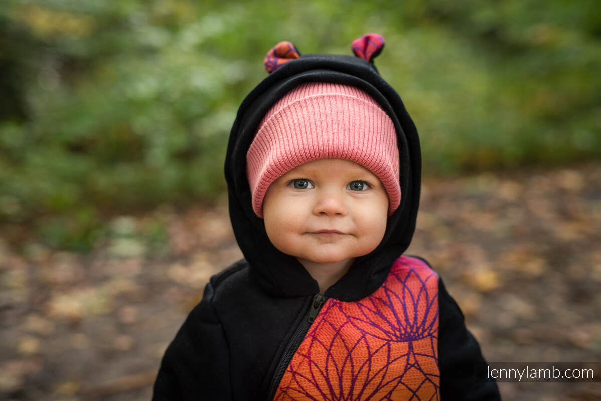 Babyanzug - Größe 80 - Schwarz mit Rainbow Lotus #babywearing