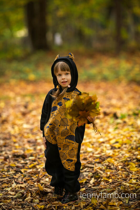 Bear Romper - size 80 - Black & Under the Leaves - Golden Autumn #babywearing