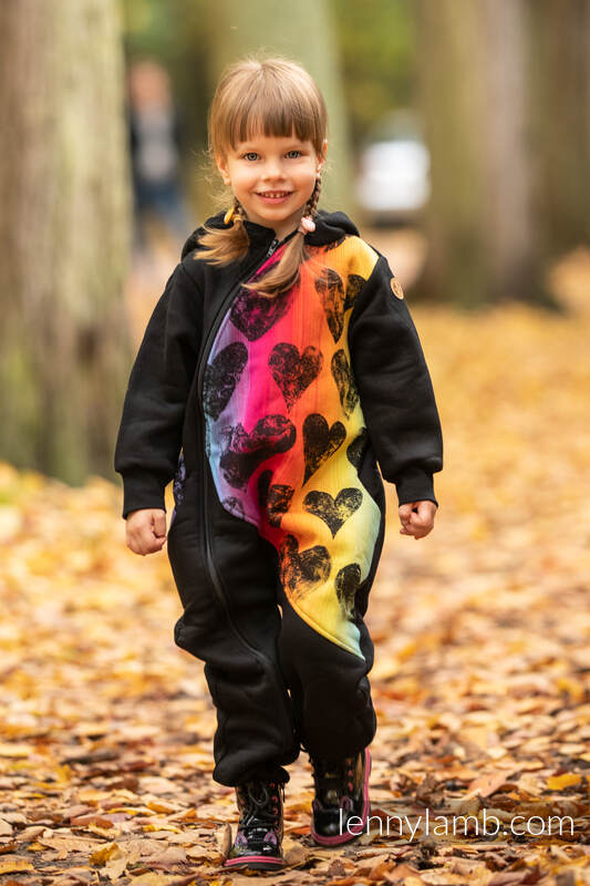 Bear Romper - size 104 - Black & Lovka Rainbow Dark #babywearing