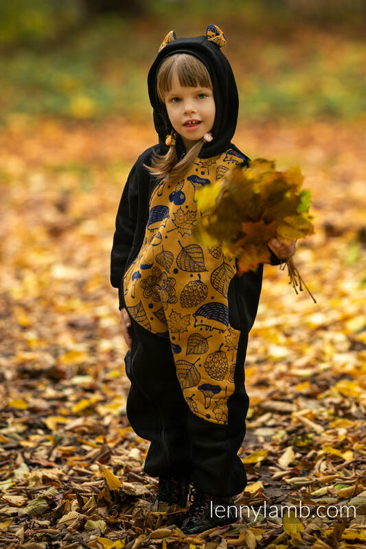 Bear Romper - size 98 - Black & Under the Leaves - Golden Autumn #babywearing