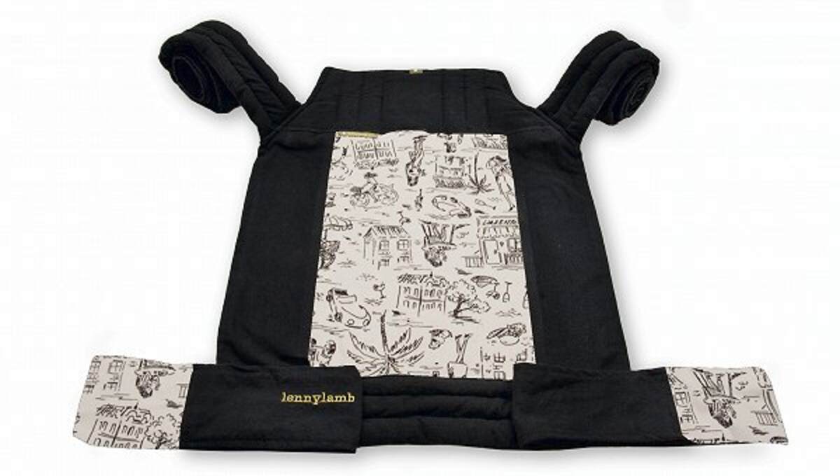 Nosidełko dla dzieci MEI-TAI, bawełna / len, czarny, bez kapturka #babywearing