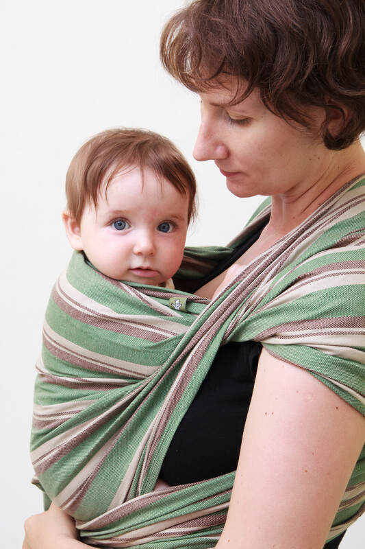 Chusta do noszenia dziecka, tkana splotem skośno-krzyżowym - Oliwkowy Gaj - rozmiar M #babywearing