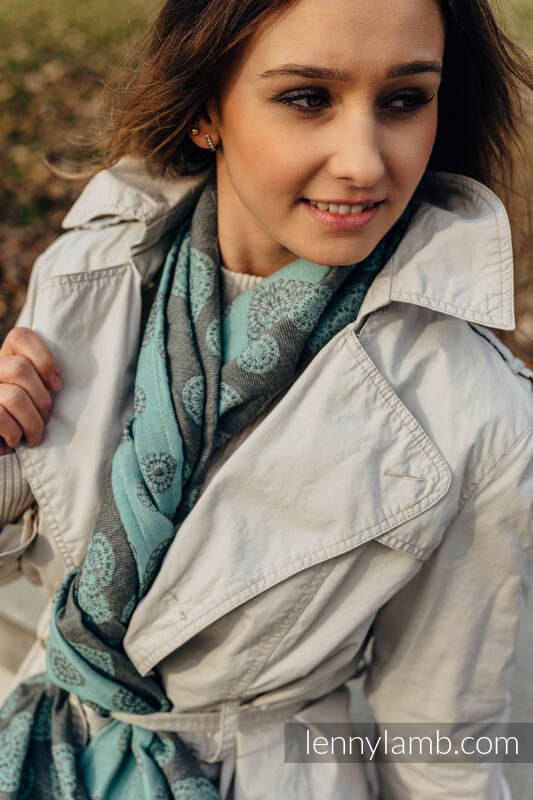 LennyScarf - 42% cotton, 58 % silk - Lace Grey & Mint #babywearing