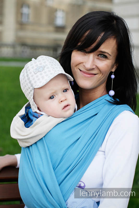 Chusta do noszenia dziecka, tkana splotem skośno-krzyżowym - Szafirek - rozmiar M (drugi gatunek) #babywearing