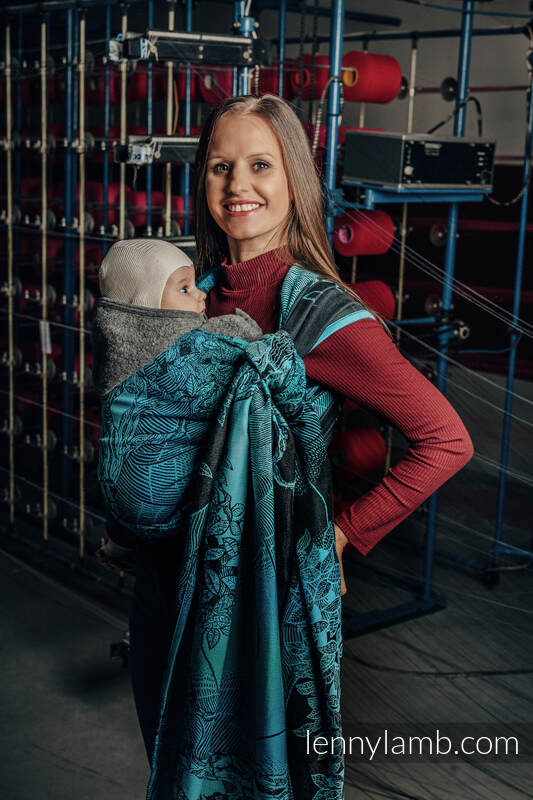 Żakardowa chusta do noszenia dzieci, bawełna - WEAVING CHALLENGE - ROOTS AND WINGS - rozmiar M #babywearing