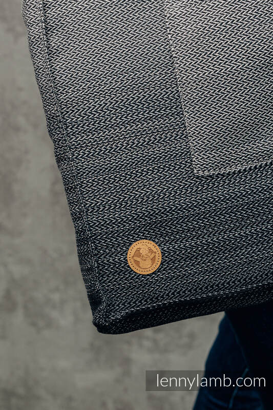 Borsa Shoulder Bag in tessuto di fascia (100% cotone) - LITTLE HERRINGBONE OMBRE GREY - misura standard 37cm x 37cm  #babywearing