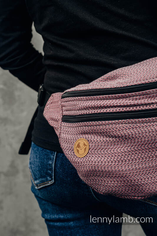 Waist Bag made of woven fabric, size large (100% cotton) - LITTLE HERRINGBONE OMBRE PINK #babywearing
