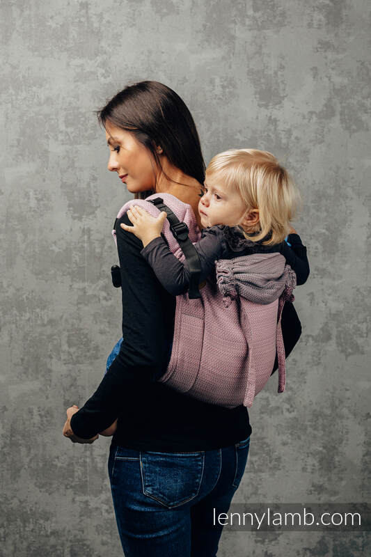 Onbuhimo de Lenny, taille standard, d’écharpes (100 % coton) - LITTLE HERRINGBONE OMBRE PINK #babywearing