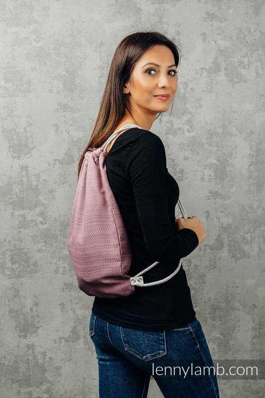 Sackpack made of wrap fabric (100% cotton) - LITTLE HERRINGBONE OMBRE PINK - standard size 32cmx43cm #babywearing