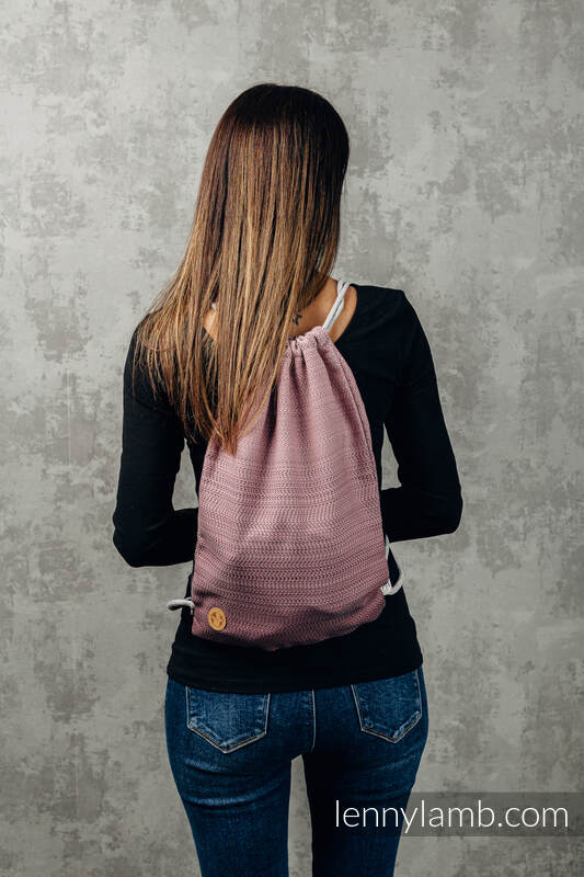 Plecak/worek - 100% bawełna - MAŁA JODEŁKA OMBRE RÓŻ - uniwersalny rozmiar 32cmx43cm #babywearing