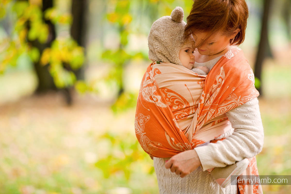 Żakardowa chusta do noszenia dzieci, bawełna - Bursztynowy Motyl - rozmiar L #babywearing