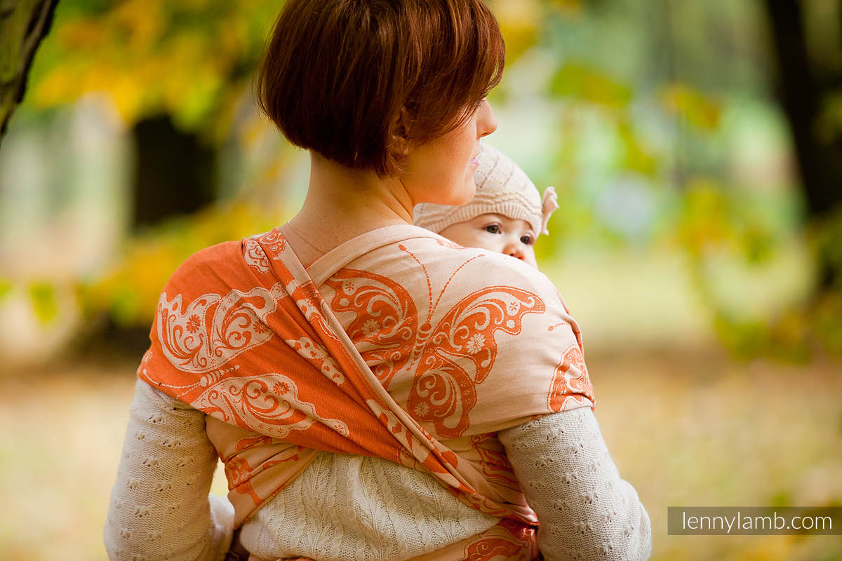 Żakardowa chusta do noszenia dzieci, bawełna - Bursztynowy Motyl - rozmiar L #babywearing