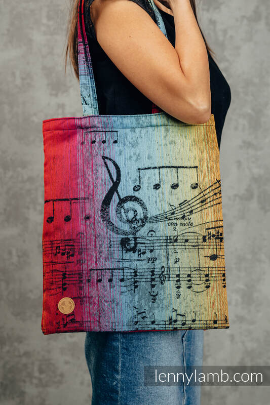 Shopping bag made of wrap fabric (100% cotton) - SYMPHONY RAINBOW DARK (grade B) #babywearing