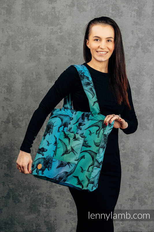 Borsa Shoulder Bag in tessuto di fascia (100% cotone) - JURASSIC PARK - misura standard 37cm x 37cm  #babywearing