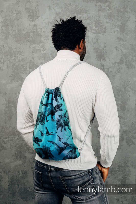 Sackpack made of wrap fabric (100% cotton) - JURASSIC PARK - standard size 32cmx43cm #babywearing