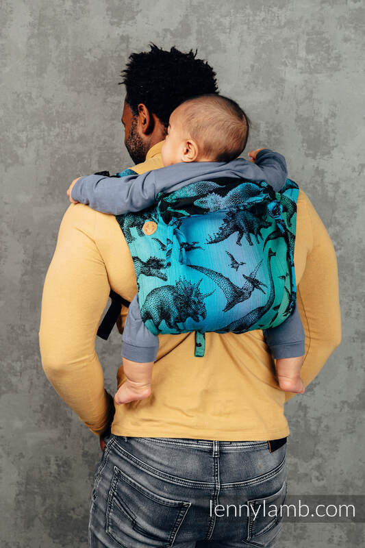 Nosidło Klamrowe ONBUHIMO z tkaniny żakardowej (100% bawełna), rozmiar Toddler - PARK JURAJSKI #babywearing