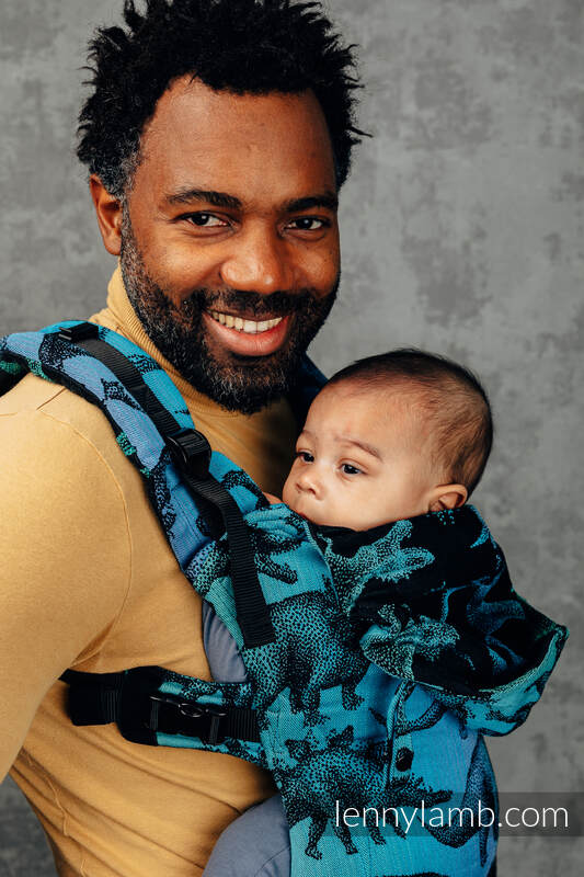 LennyGo Ergonomic Carrier, Baby Size, jacquard weave 100% cotton - JURASSIC PARK #babywearing
