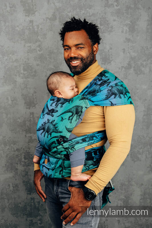 Porte-bébé LennyHybrid Half Buclke, taille standard, jacquard, 100% coton - JURASSIC PARK #babywearing