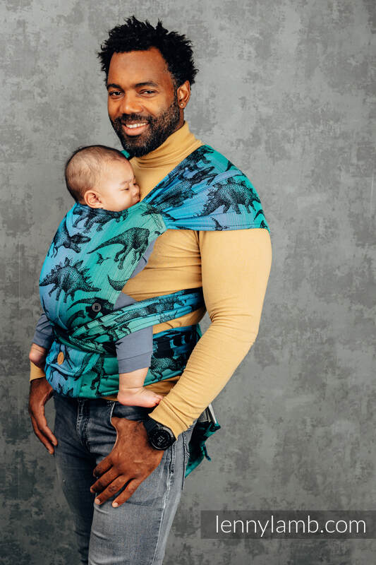 Porte-bébé LennyHybrid Half Buclke, taille standard, jacquard, 100% coton - JURASSIC PARK #babywearing