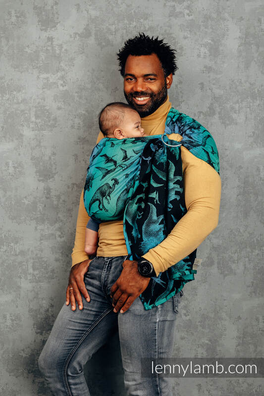 Sling, jacquard (100 % coton) - avec épaule sans plis - JURASSIC PARK - standard 1.8m #babywearing
