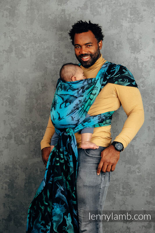 Żakardowa chusta do noszenia dzieci, 100% bawełna - PARK JURAJSKI - rozmiar XL (drugi gatunek) #babywearing