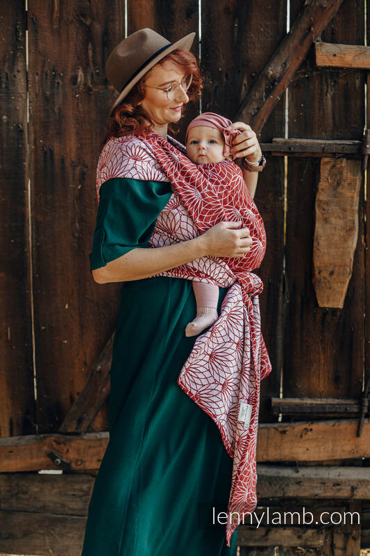 Baby Wrap, Jacquard Weave (69% cotton, 31% tussah silk) - LOTUS - FOXY - size XS #babywearing