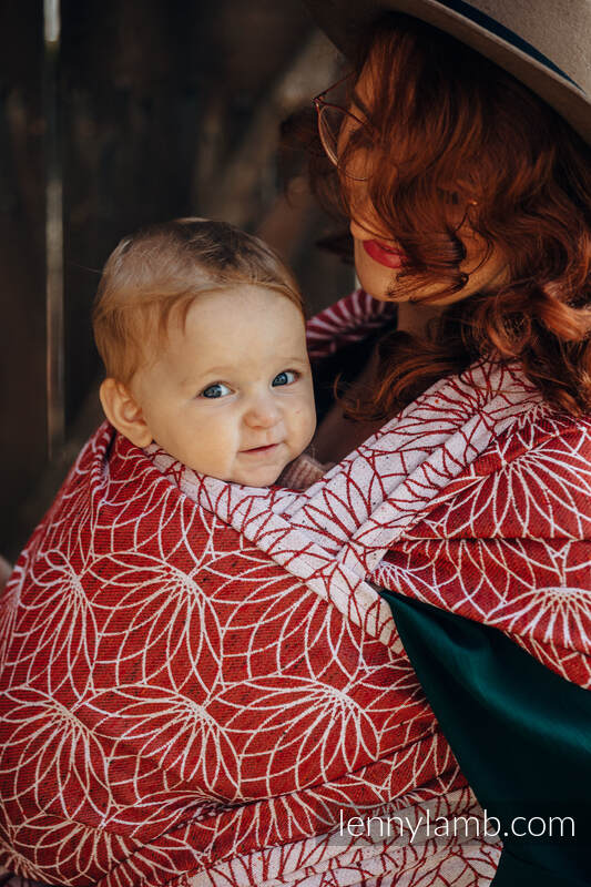 Baby Wrap, Jacquard Weave (69% cotton, 31% tussah silk) - LOTUS - FOXY - size S #babywearing