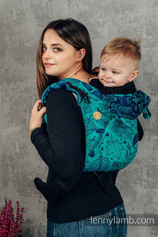 Lenny Buckle Onbuhimo baby carrier, toddler size, jacquard weave (100% cotton) - UNDER THE LEAVES #babywearing