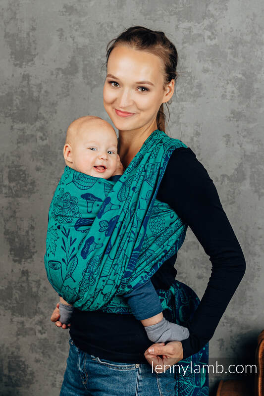 Écharpe, jacquard (100% coton) - UNDER THE LEAVES - taille M (grade B) #babywearing