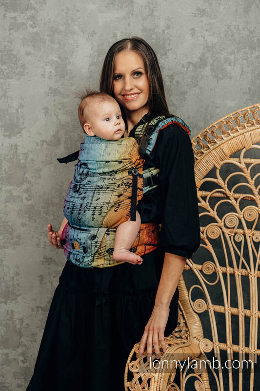 Mochila LennyUpGrade, talla estándar, tejido jaqurad 100% algodón - SYMPHONY RAINBOW DARK #babywearing