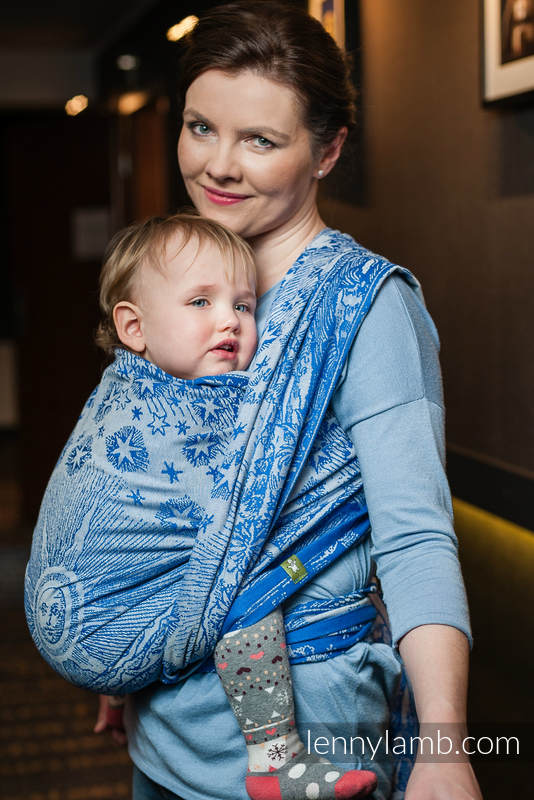 Baby Wrap, Jacquard Weave (100% cotton) - Horizon's Verge Blue & White - size S #babywearing