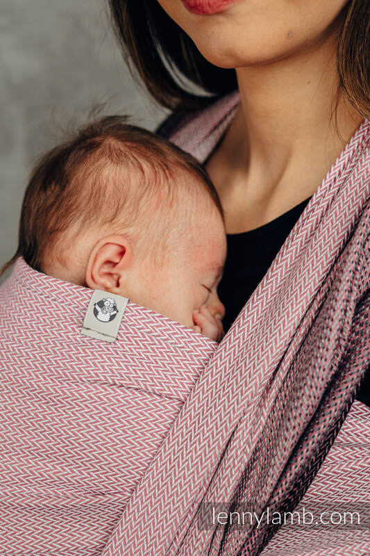 Baby Wrap, Herringbone Weave (100% cotton) - LITTLE HERRINGBONE OMBRE PINK - size M #babywearing
