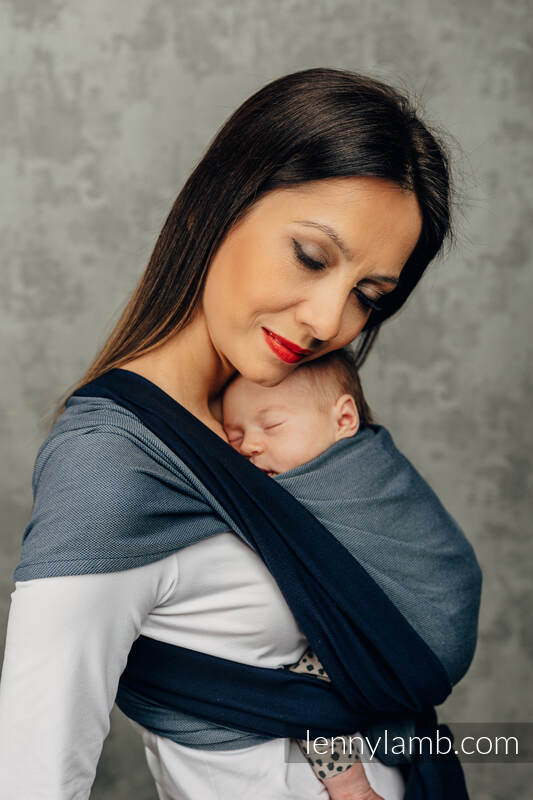 Moja pierwsza chusta do noszenia dzieci - AZURYT, tkana splotem skośno-krzyżowym (100% bawełna) - rozmiar XL #babywearing