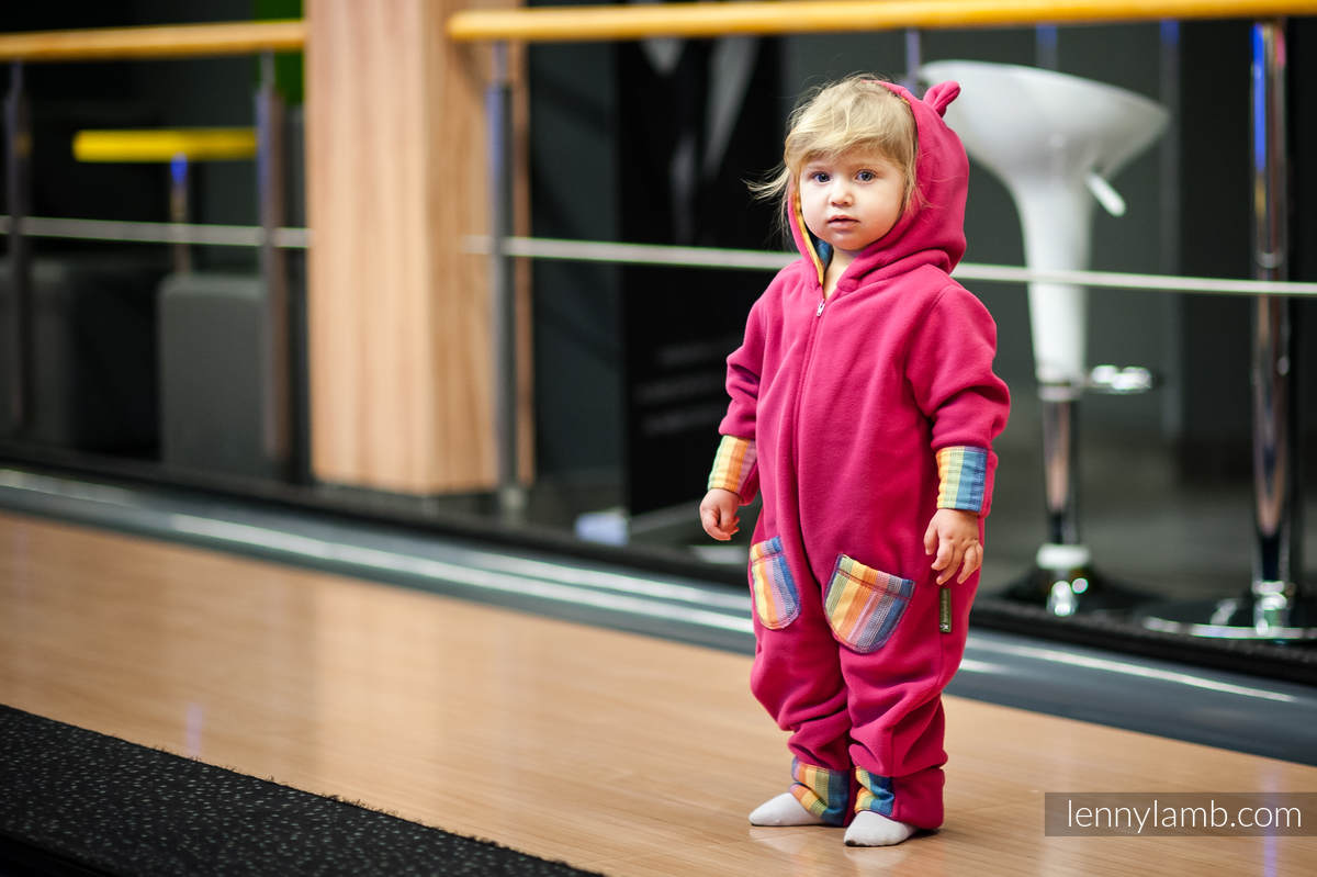 Fleece Romper - size 80 - pink with Luna #babywearing