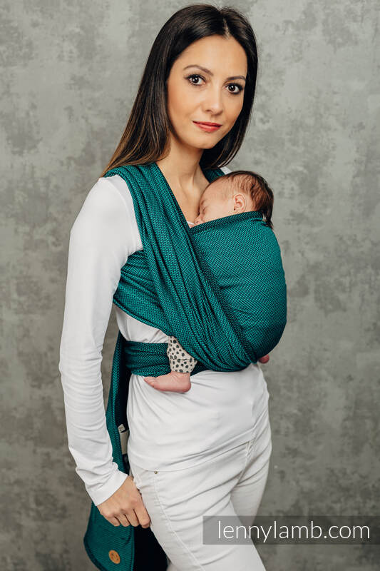 Chusta do noszenia dzieci - SZMARAGD, splot jodełkowy (100% bawełna) - rozmiar XL #babywearing