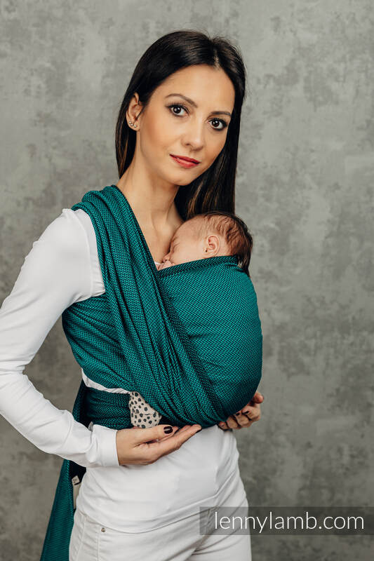 Baby Sling - EMERALD, Herringbone Weave, 100% cotton, size M #babywearing