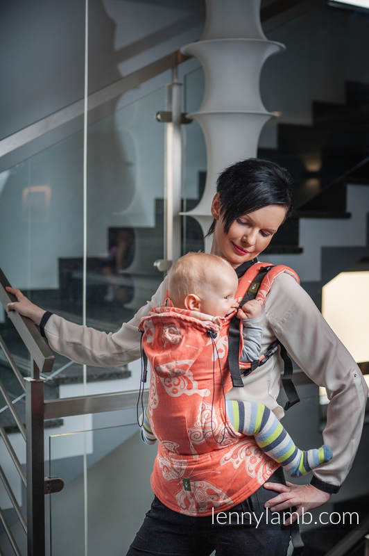 Ergonomic Carrier, Baby Size, jacquard weave 100% cotton - AMBER BUTTERFLY #babywearing