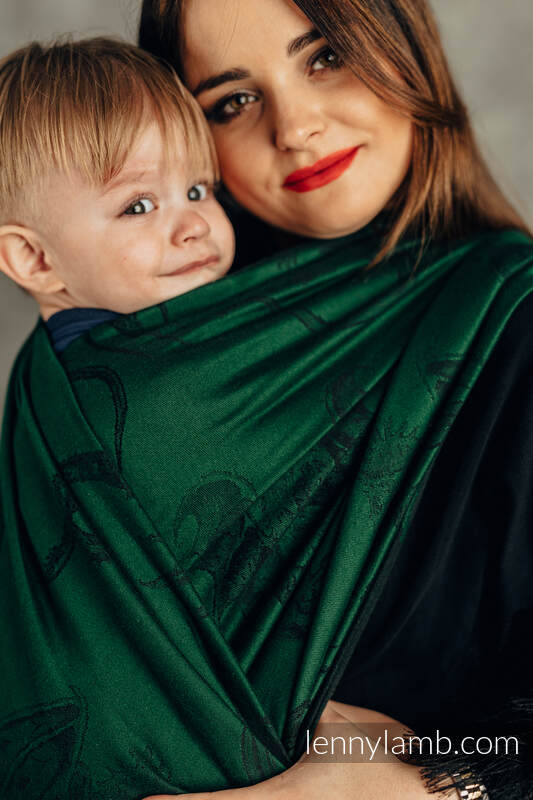 Baby Wrap, Jacquard Weave (100% cotton) - DRAGON - INSIDE THE MOUNTAIN - size XS #babywearing