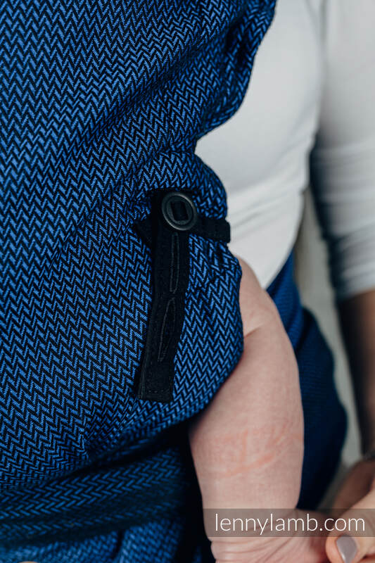 Moje Pierwsze Nosidełko LennyHybrid Half Buckle, splot jodełkowy, 100% bawełna , rozmiar standard - KOBALT #babywearing