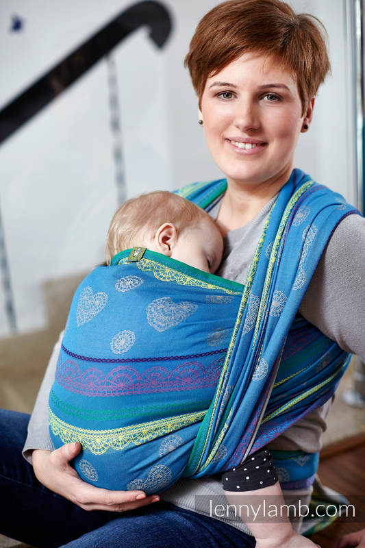 Żakardowa chusta do noszenia dzieci, bawełna - Niebiańska Koronka - rozmiar M #babywearing