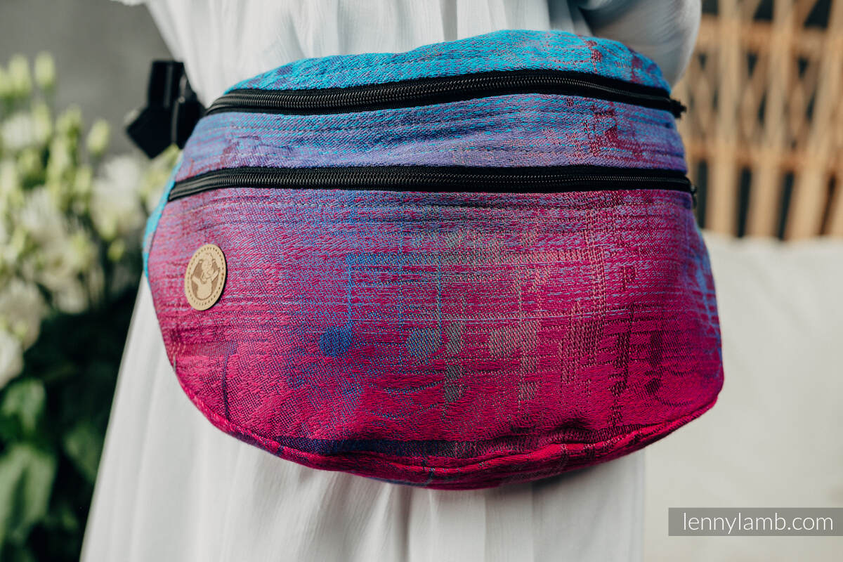 Waist Bag made of woven fabric, size large (100% cotton) - SYMPHONY - BLAZE  #babywearing
