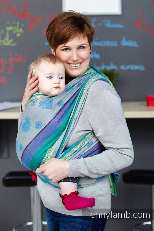 Żakardowa chusta do noszenia dzieci, bawełna - Niebiańska Koronka - rozmiar M #babywearing