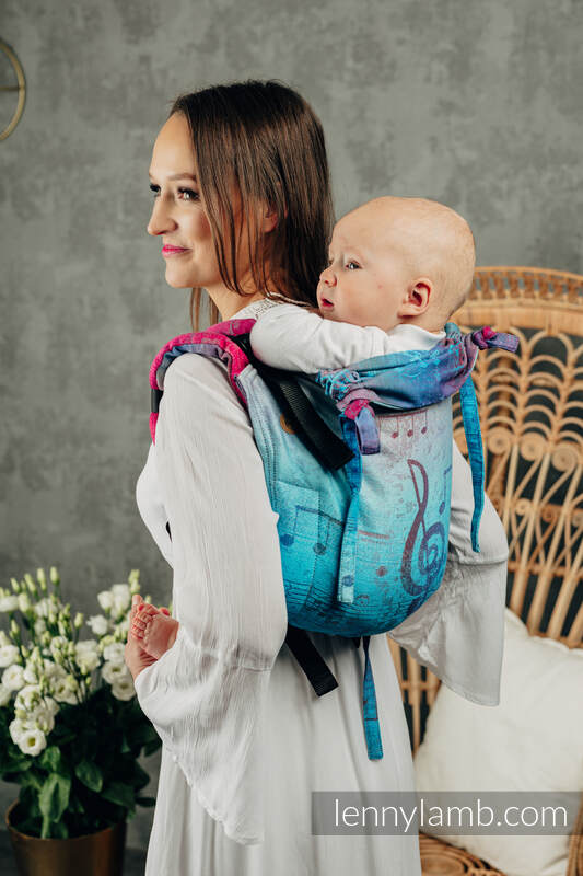 Lenny Buckle Onbuhimo baby carrier, toddler size, jacquard weave (100% cotton) - SYMPHONY - BLAZE  #babywearing