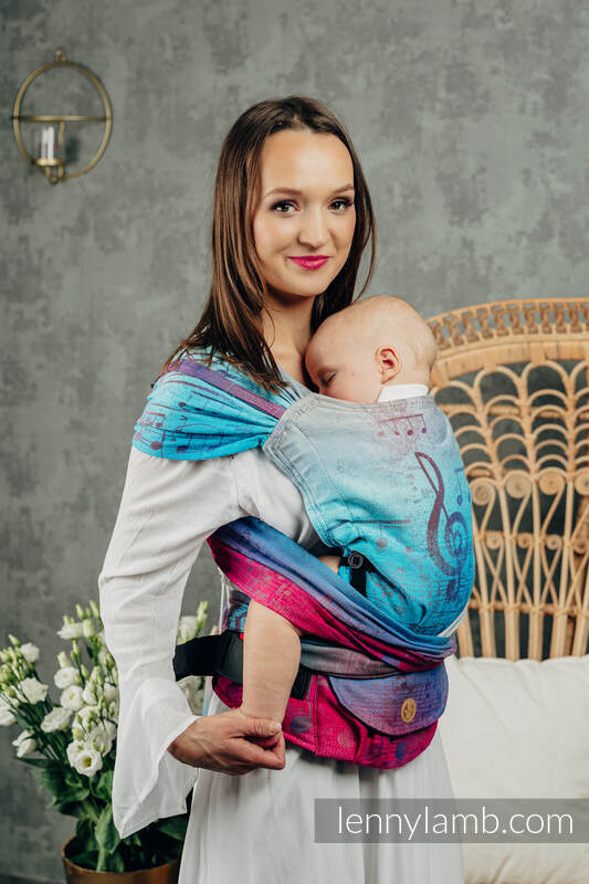 LennyHybrid Half Buckle Carrier, Standard Size, jacquard weave 100% cotton - SYMPHONY - BLAZE  #babywearing