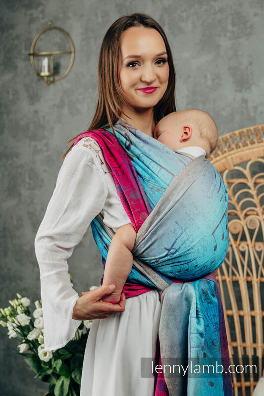 Żakardowa chusta do noszenia dzieci, 100% bawełna - SYMFONIA - BLAZE - rozmiar S #babywearing