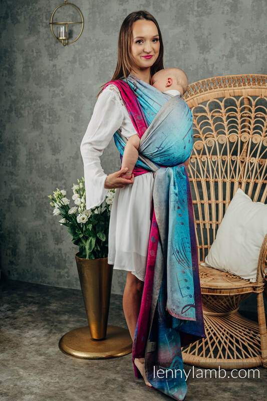 Żakardowa chusta do noszenia dzieci, 100% bawełna - SYMFONIA - BLAZE - rozmiar S #babywearing